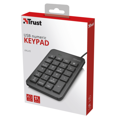 Trust 22221 teclado numérico PortátilPC USB Negro