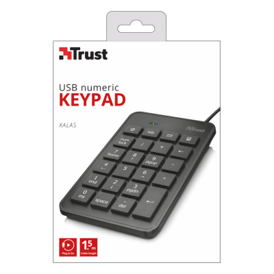 Trust 22221 teclado numérico PortátilPC USB Negro