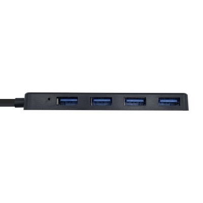 AISENS Hub USB 3.0, Tipo AM - 4 x Tipo AH, Negro, 30 cm