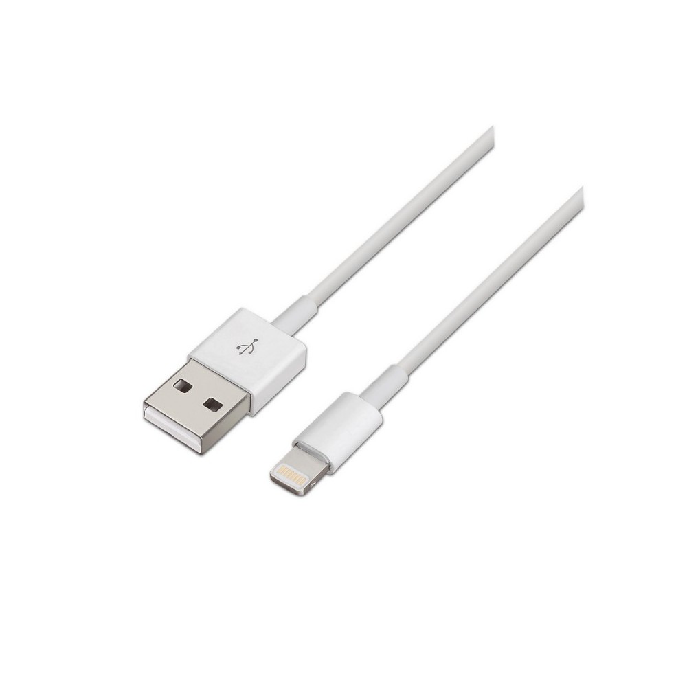 AISENS A102-0035 cable de conector Lightning 1 m Blanco