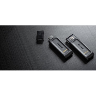Kingston Technology DataTraveler 70 unidad flash USB 64 GB USB Tipo C 3.2 Gen 1 (3.1 Gen 1) Negro