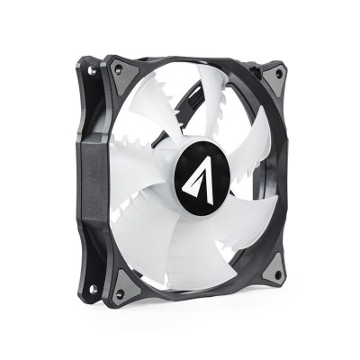 ABYSM RGB Sled Carcasa del ordenador Ventilador 12 cm Negro, Blanco