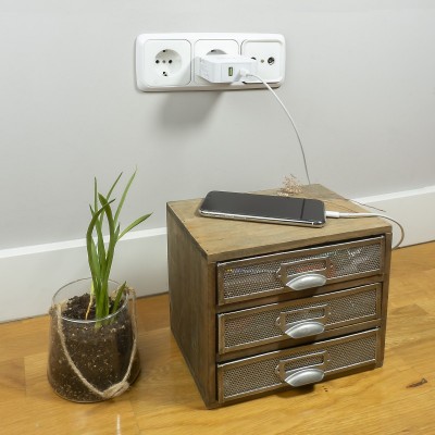 TooQ 10.10.0601 cable de conector Lightning 1 m Blanco