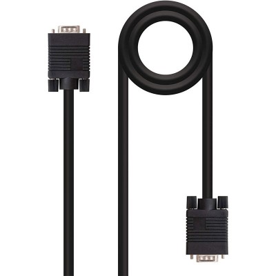 NANOCABLE 10.15.1303 Cable SVGA para Monitor y proyector, HDB15/M-HDB15/M, Macho-Macho, Negro, 3mts