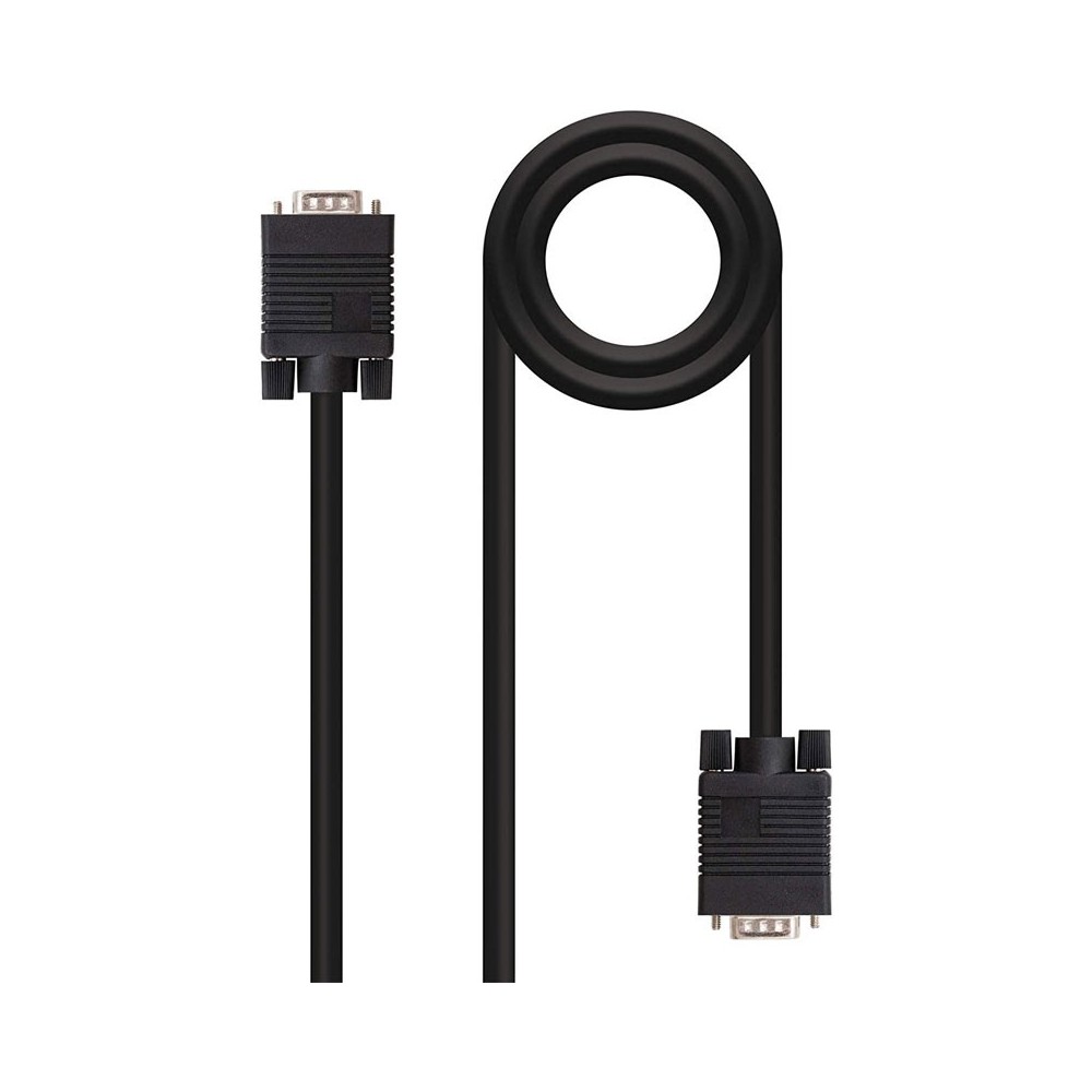 NANOCABLE 10.15.1303 Cable SVGA para Monitor y proyector, HDB15/M-HDB15/M, Macho-Macho, Negro, 3mts