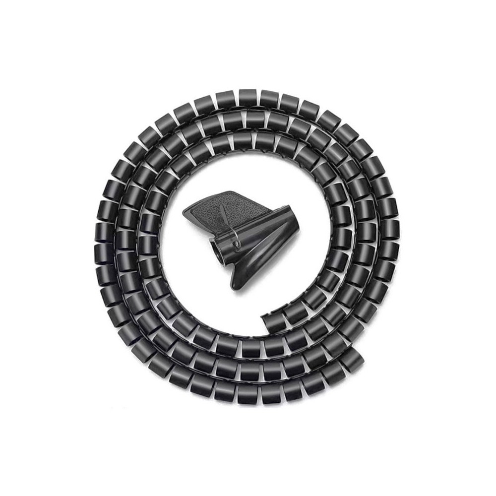 AISENS Organizador de cable en espiral 25mm, Negro, 1.0m