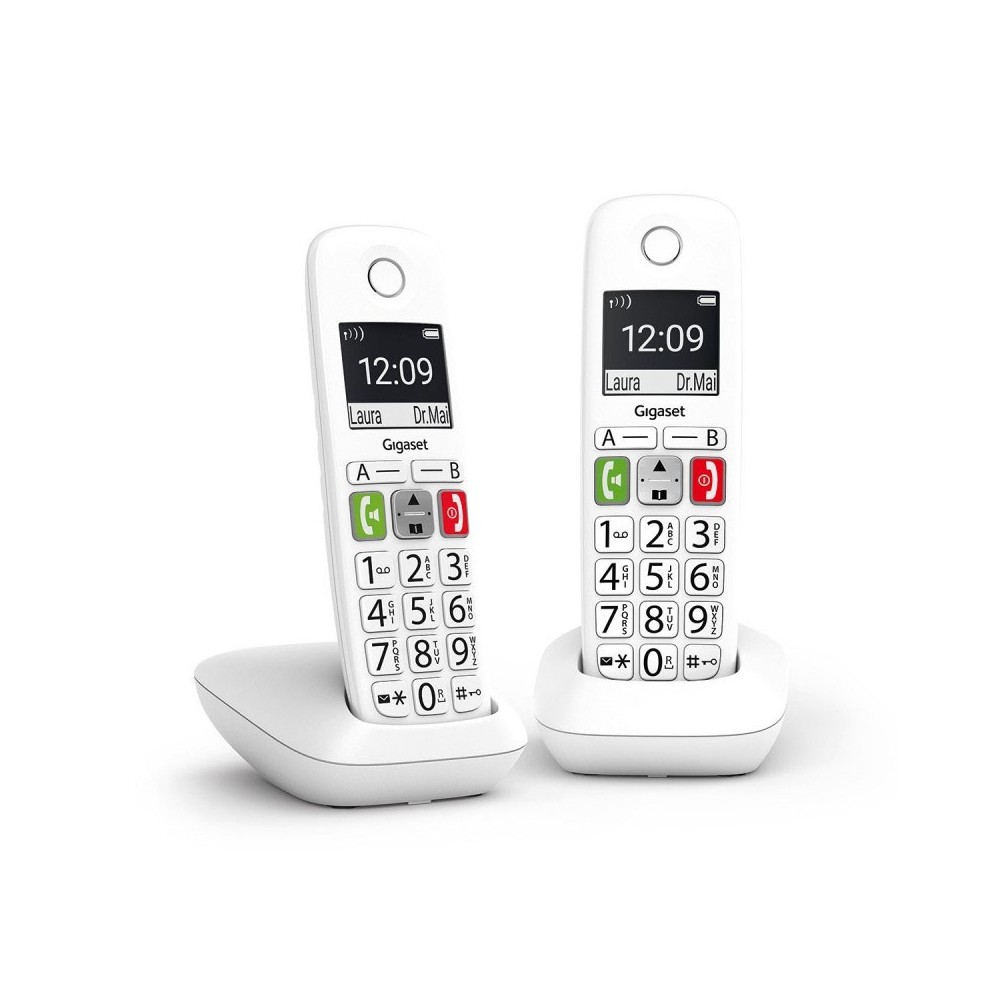 Gigaset E290 Duo Teléfono DECTanalógico Identificador de llamadas Blanco