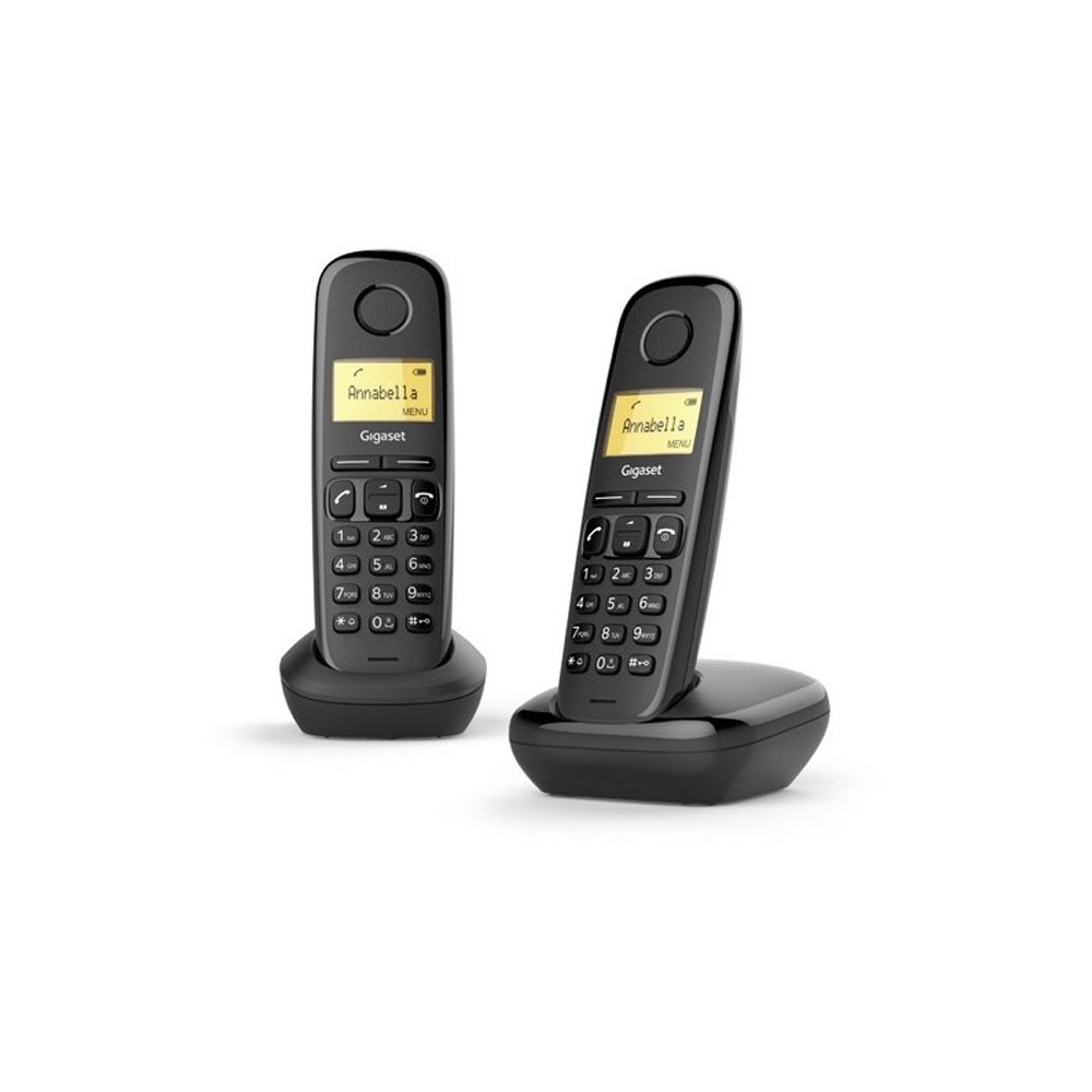 Gigaset A170 Duo Teléfono DECTanalógico Identificador de llamadas Negro