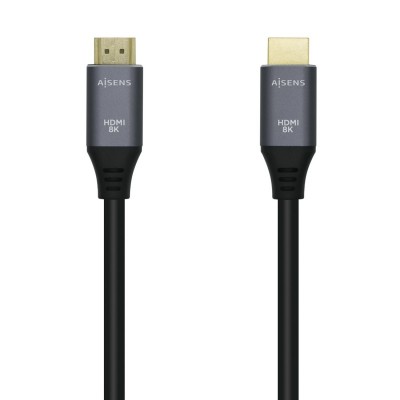 AISENS Cable HDMI V2.1 Ultra Alta Velocidad  HEC 8k@60Hz 48Gbps, AM-AM, GrisNegro, 3.0m