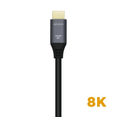 AISENS Cable HDMI V2.1 Ultra Alta Velocidad  HEC 8k@60Hz 48Gbps, AM-AM, GrisNegro, 0.5m