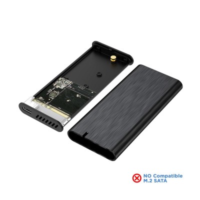 AISENS Caja Externa M.2 (NGFF) ASM2-008B NVMe a USB3.2 Gen2, Negra