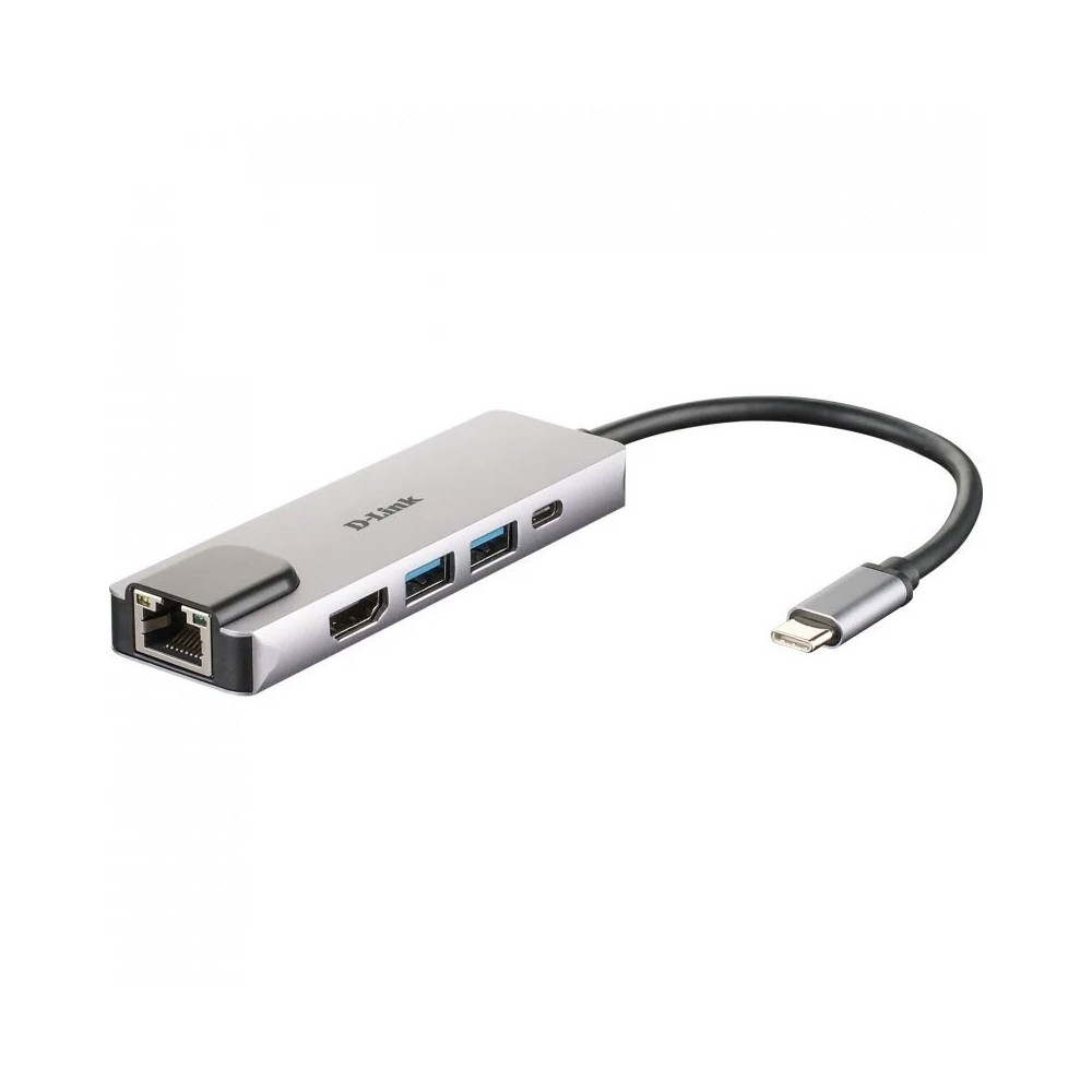 D-Link DUB-M520 base para portátil y replicador de puertos Alámbrico Thunderbolt 3 Aluminio, Negro