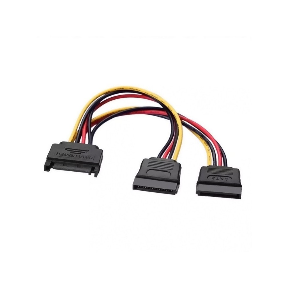 AISENS A131-0353 cable de SATA 0,2 m SATA de 15 pines 2 x SATA de 15 pines Negro, Rojo, Amarillo