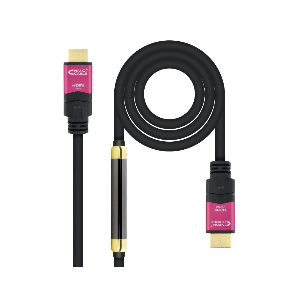 Nanocable 10.15.3725 cable HDMI 25 m HDMI tipo A (Estándar) Negro, Rosa