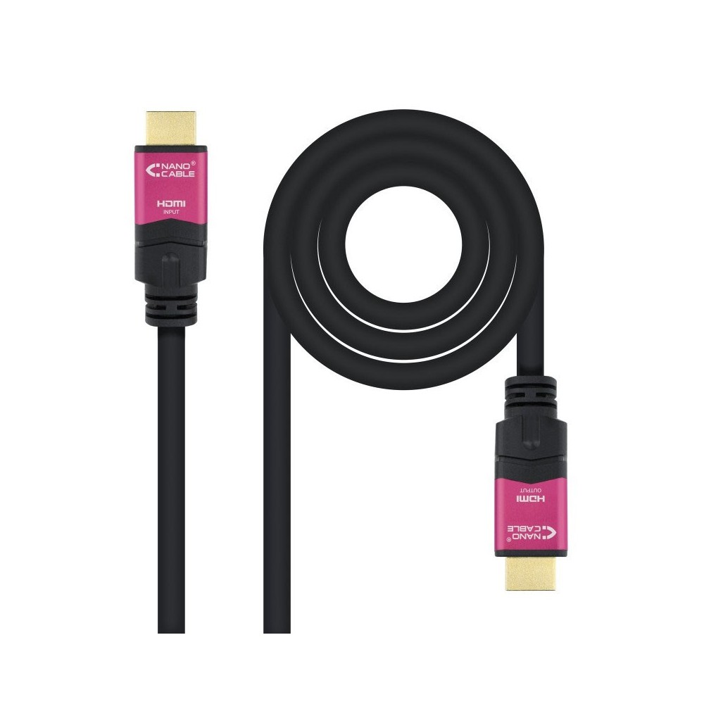 Nanocable 10.15.3715 cable HDMI 15 m HDMI tipo A (Estándar) Negro, Rosa