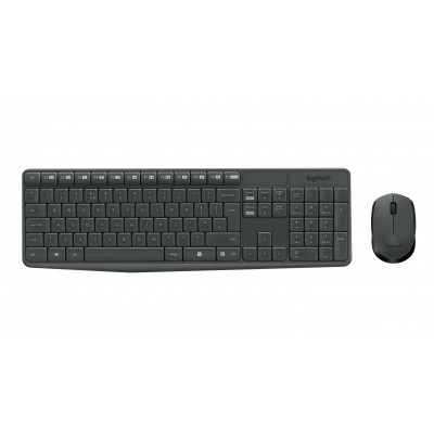 Logitech MK235 teclado Ratón incluido USB QWERTY Español Gris