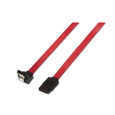 Cable Sata III Datos 6G Acodado Anclaje Rojo 0.5M Aisens