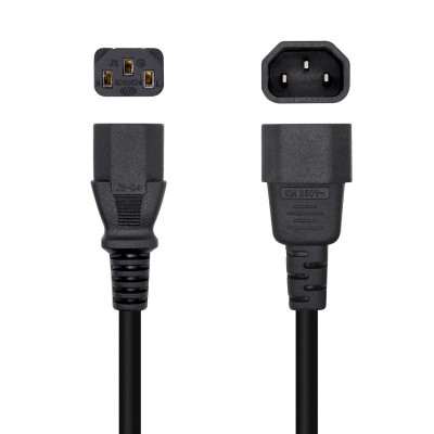 AISENS Cable Alimentación CPU, C13H-C14M, Negro, 3.0m