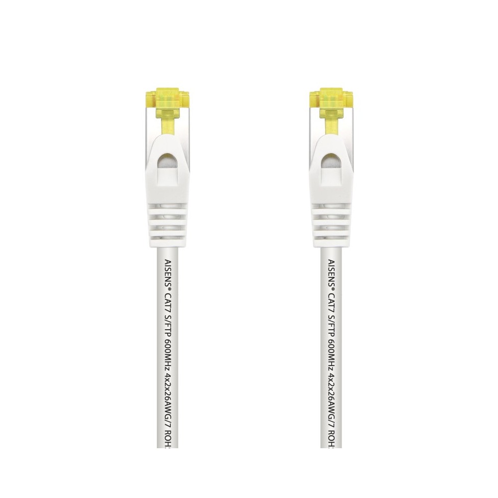 AISENS Cable De Red Latiguillo RJ45 LSZH Cat.7 600 MHz SFTP PIMF AWG26, Blanco, 2.0 m