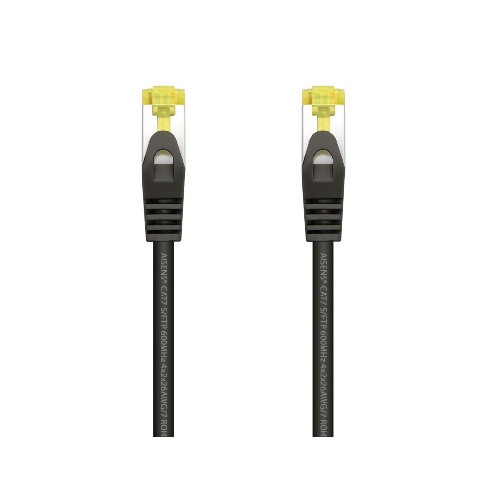 AISENS Cable De Red Latiguillo RJ45 LSZH Cat.7 600 MHz SFTP PIMF AWG26, Negro, 2.0 m