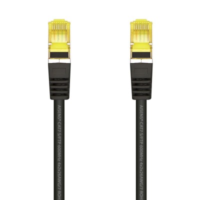 AISENS Cable De Red Latiguillo RJ45 LSZH Cat.7 600 MHz SFTP PIMF AWG26, Negro, 1.0 m
