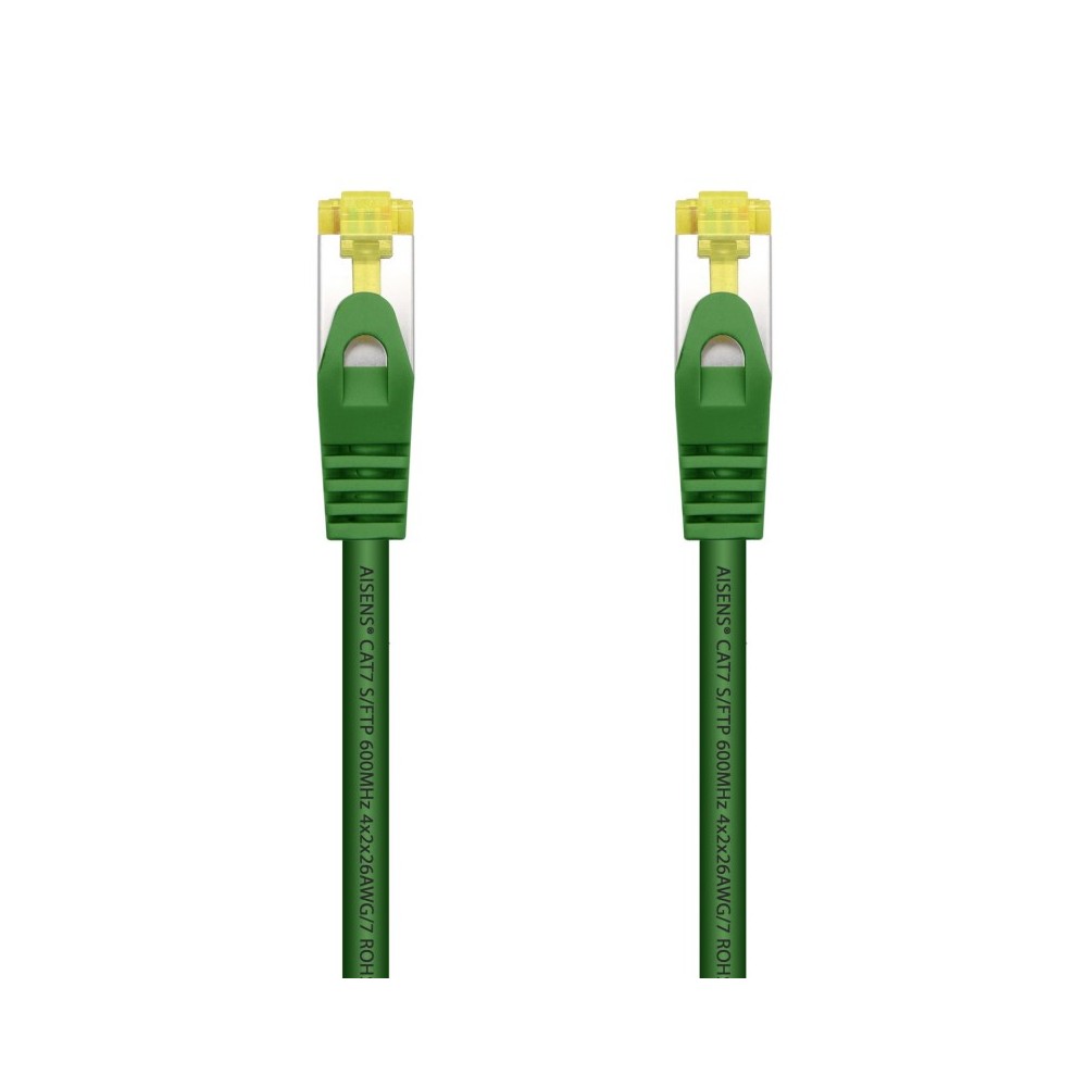 AISENS Cable De Red Latiguillo RJ45 LSZH Cat.7 600 MHz SFTP PIMF AWG26, Verde, 2.0 m