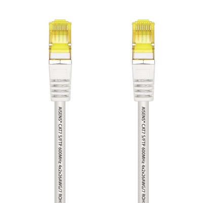 AISENS Cable De Red Latiguillo RJ45 LSZH Cat.7 600 MHz SFTP PIMF AWG26, Blanco, 1.0 m