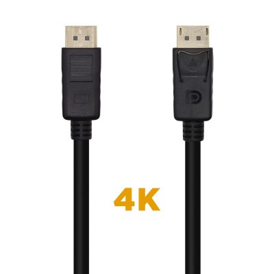 AISENS Cable DisplayPort V1.2 4K@60Hz, DPM-DPM, Negro, 1.0m