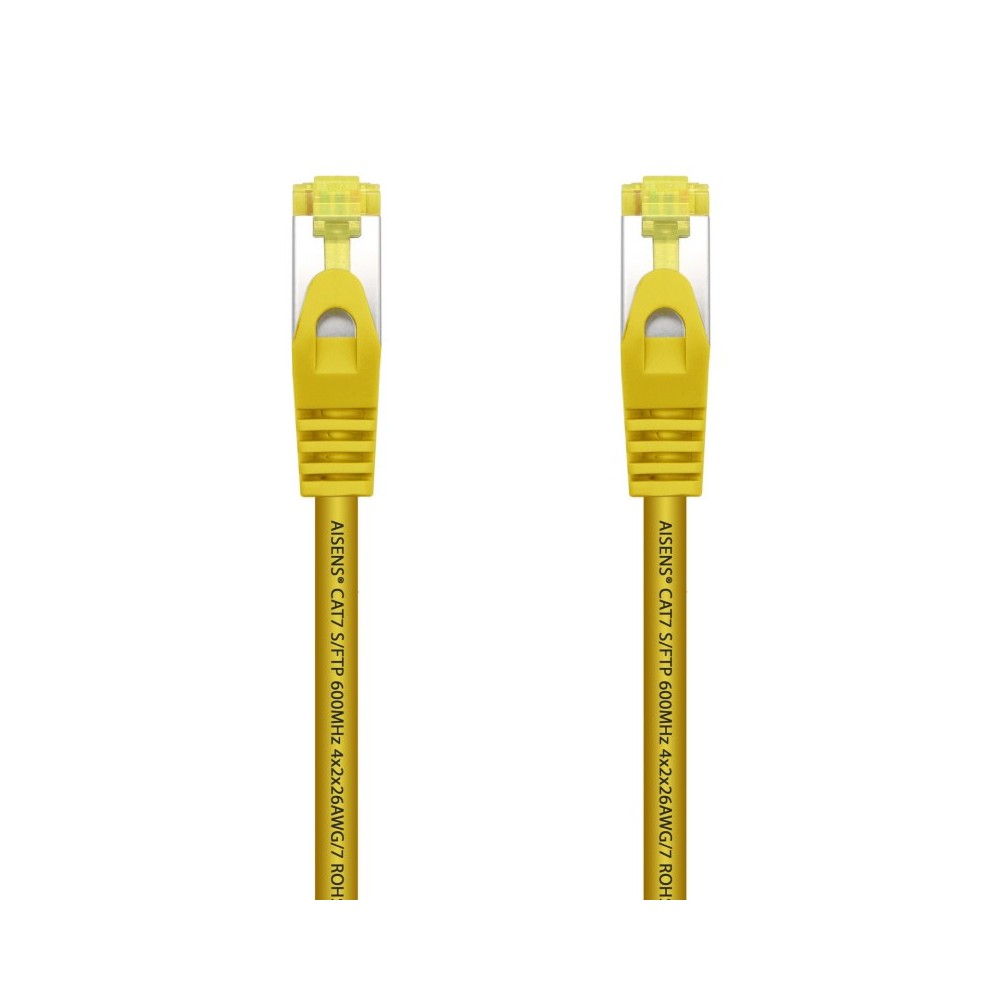 AISENS Cable De Red Latiguillo RJ45 LSZH Cat.7 600 MHz SFTP PIMF AWG26, Amarillo, 25 cm