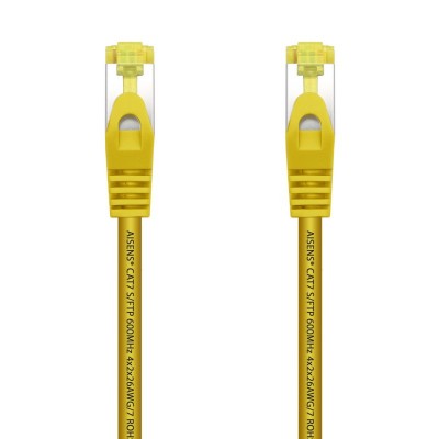 AISENS Cable De Red Latiguillo RJ45 LSZH Cat.7 600 MHz SFTP PIMF AWG26, Amarillo, 0.5 m