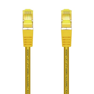 AISENS Cable De Red Latiguillo RJ45 LSZH Cat.7 600 MHz SFTP PIMF AWG26, Amarillo, 0.5 m