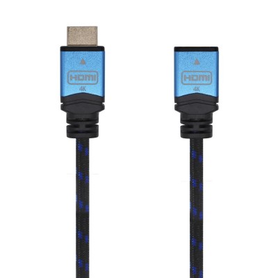 AISENS Cable HDMI V2.0 Prolongador Premium Alta Velocidad  HEC 4K@60Hz 18Gbps, AM-AH, NegroAzul, 1.0m