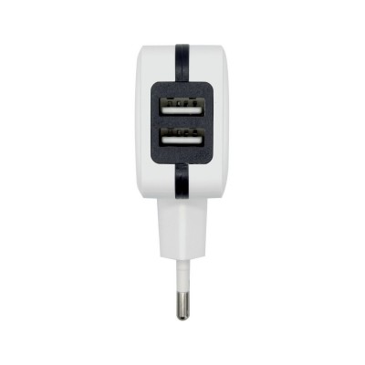 AISENS Cargador USB 17W 5V3.4A, 2xUSB Con Control AI, Blanco