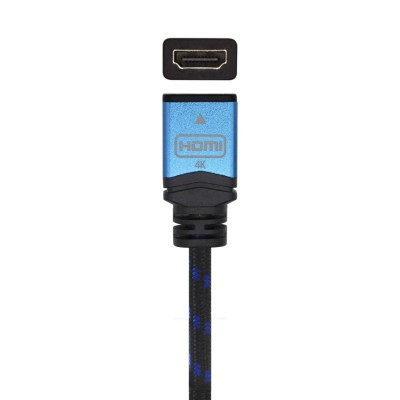 AISENS Cable HDMI V2.0 Prolongador Premium Alta Velocidad  HEC 4K@60Hz 18Gbps, AM-AH, NegroAzul, 1.0m
