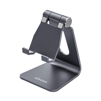 AISENS Soporte De Sobremesa Tamaño M Ajustable (1 Pivote) Para Movil  Tablet, Gris