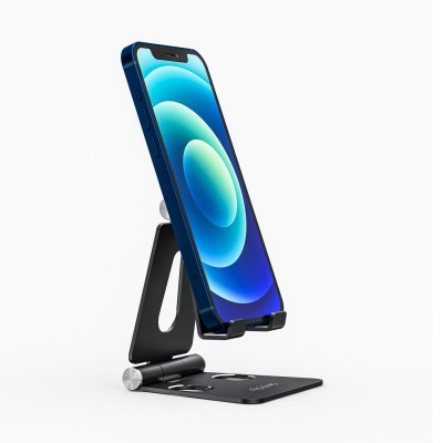 AISENS Soporte De Sobremesa Tamaño M Ajustable (2 Pivotes) Para Movil  Tablet, Negro