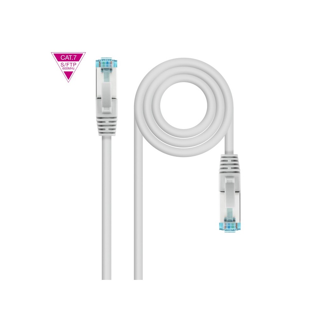 Nanocable Cable de Red Cat.7 600MHZ LSZH SFTP PIMF AWG26, Gris, 30 cm