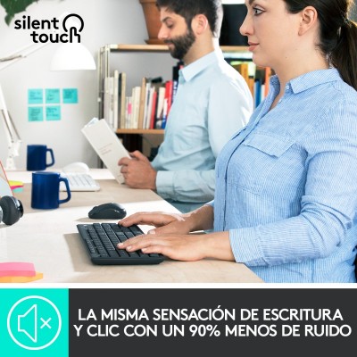 Logitech MK295 Silent Wireless Combo teclado Ratón incluido USB QWERTY Español Grafito