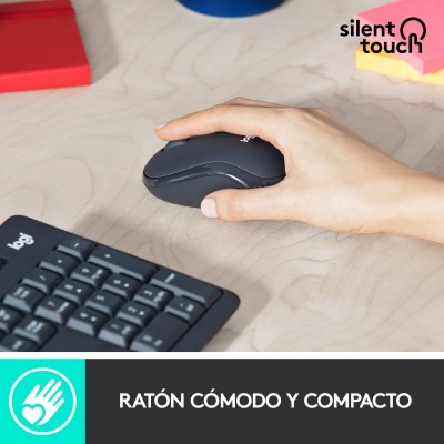 Logitech MK295 Silent Wireless Combo teclado Ratón incluido USB QWERTY Español Grafito
