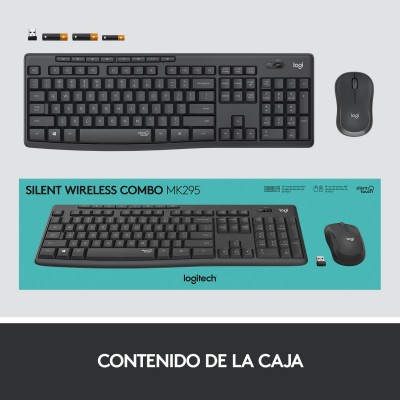 Logitech MK295 Silent Wireless Combo teclado Ratón incluido USB QWERTY Español Grafito