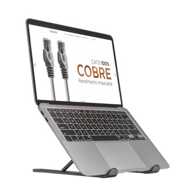 AISENS Soporte De Sobremesa Ajustable Para Portatil  Tablet, Gris Oscuro