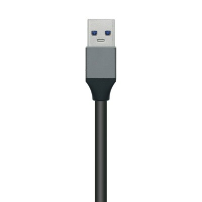 AISENS Hub USB3.0 Aluminio, Tipo AM - 4x Tipo AH, Negro, 10 cm