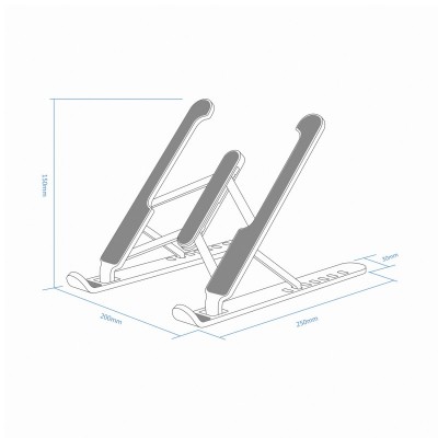 AISENS Soporte De Sobremesa Ajustable Para Portatil  Tablet, Plata