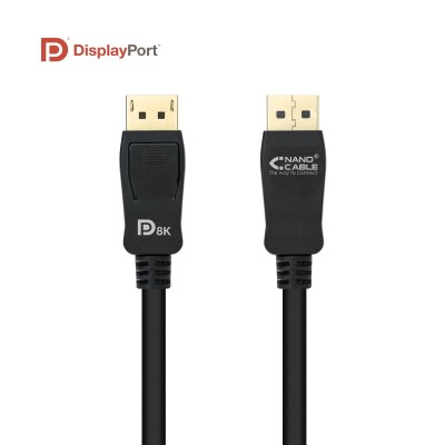 Nanocable Cable DISPLAYPORT 1.4 CERTIFICADO VESA, DPM – DPM, Negro, 1.5 m