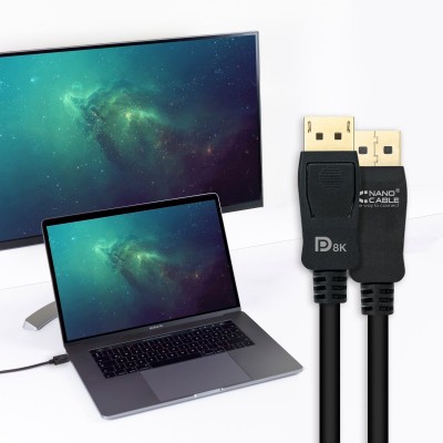Nanocable Cable DISPLAYPORT 1.4 CERTIFICADO VESA, DPM – DPM, Negro, 1.5 m