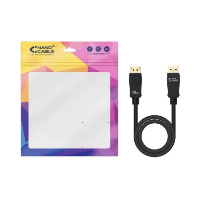 Nanocable Cable DISPLAYPORT 1.4 CERTIFICADO VESA, DPM – DPM, Negro, 1.5 m