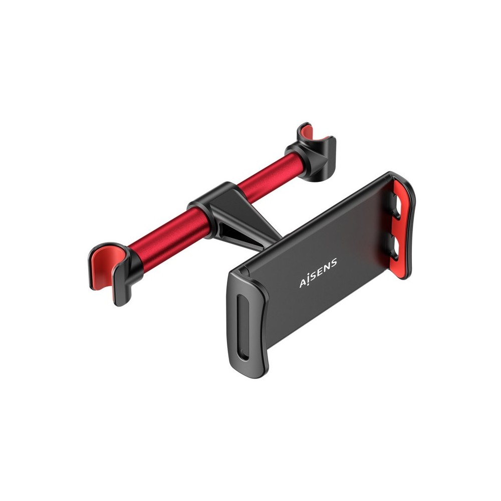 AISENS Soporte Coche Ajustable (1 Pivote) Para Reposacabezas Para Telefono  Tablet, Rojo