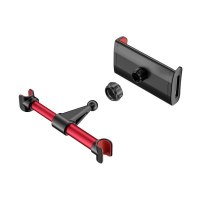 AISENS Soporte Coche Ajustable (1 Pivote) Para Reposacabezas Para Telefono  Tablet, Rojo