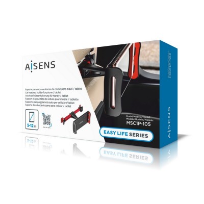 AISENS Soporte Coche Ajustable (1 Pivote) Para Reposacabezas Para Telefono  Tablet, Rojo