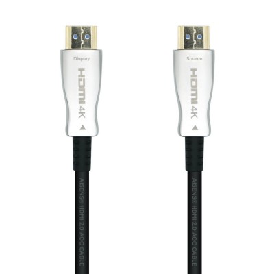 AISENS Cable HDMI V2.0 AOC Premium Alta Velocidad  HEC 4k@60Hz 18Gbps, AM-AM, Negro, 15m
